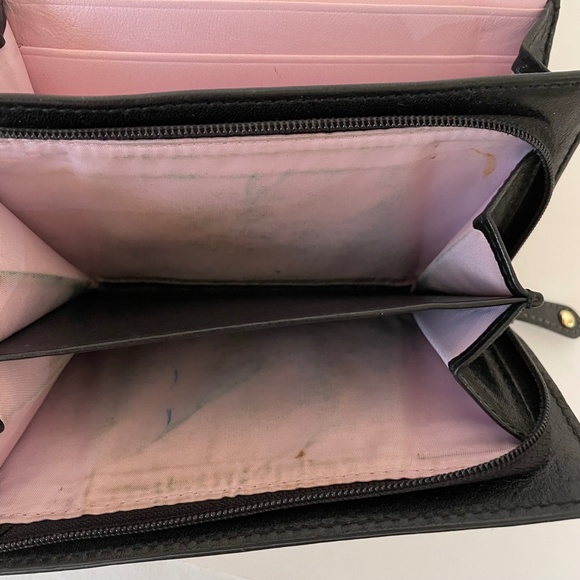 Coach Madison Op Art Signature Canvas Bifold Wallet Black Pink - Picture 15 of 16